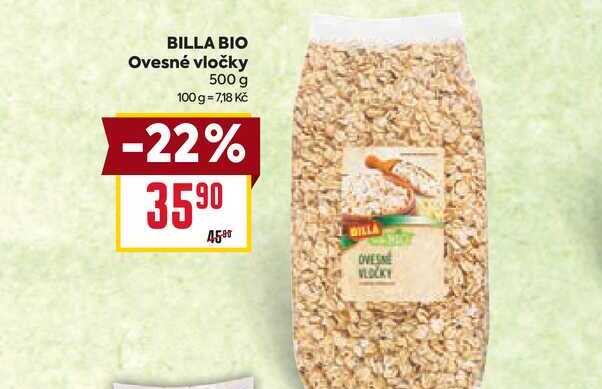BILLA BIO Ovesné vločky 500 g 