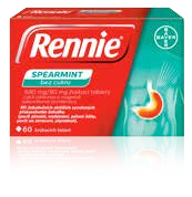 Rennie® Spearmint bez cukru 60 tbl.