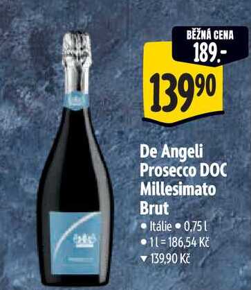 De Angeli Prosecco DOC Millesimato Brut 0,75 l