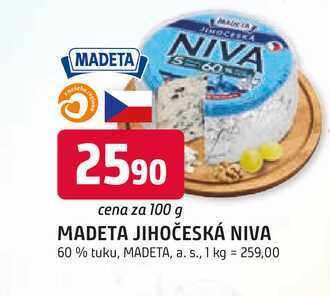 MADETA JIHOČESKÁ NIVA 60% tuku, 100g