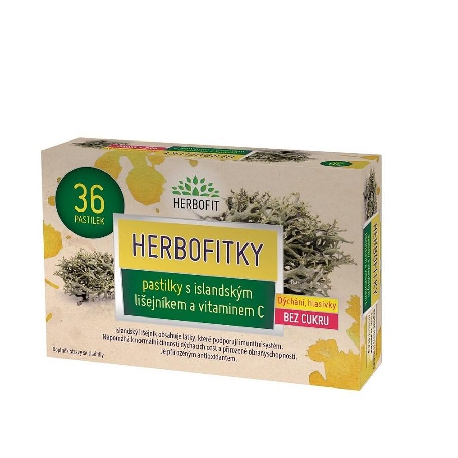 Herbofitky s islandským lišejníkem a vitaminem C bez cukru 36 ks