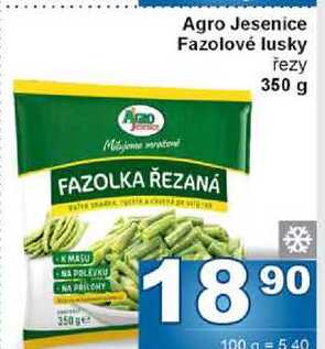 Agro Jesenice Fazolové lusky řezy 350 g