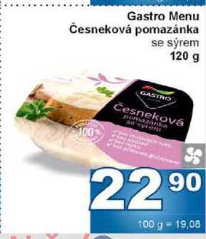 Gastro Menu Česneková pomazánka se sýrem 120 g