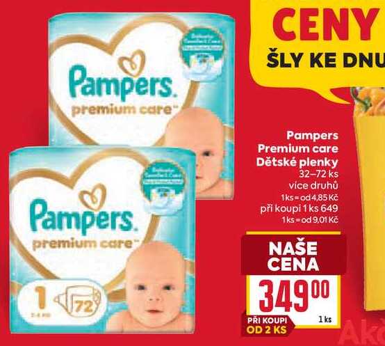 Pampers Premium care Dětské plenky 32-72 ks 