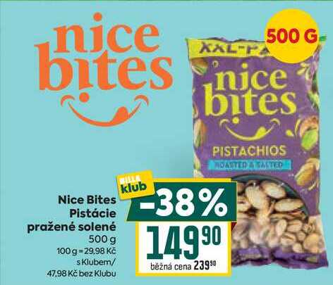 Nice Bites Pistácie pražené solené 500 g