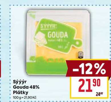 Sýýýr Gouda 48% Plátky 100 g