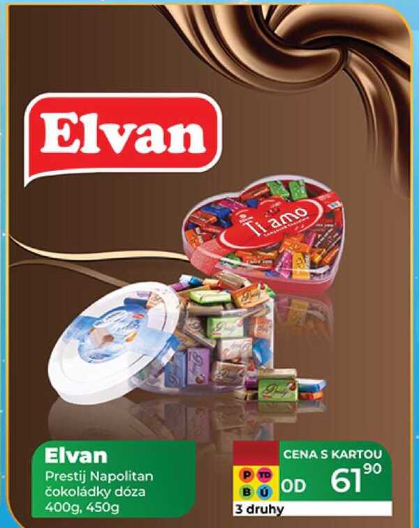 Elvan Elvan Prestij Napolitan čokoládky dóza 400g, 450g  