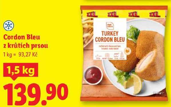 Cordon Bleu z krůtích prsou, 1,5 kg
