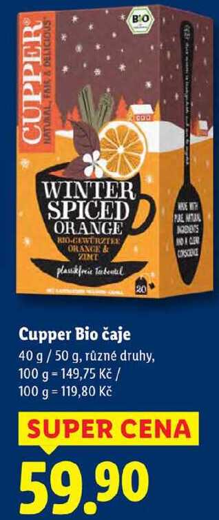 Cupper Bio čaje, 40 g/50 g
