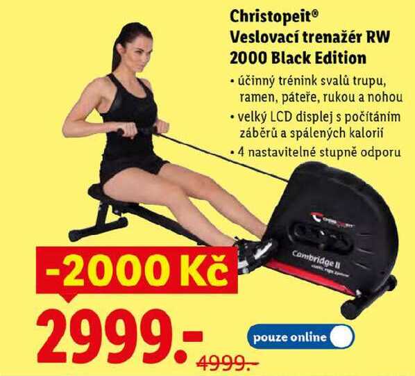 Christopeit Veslovací trenažér RW 2000 Black Edition 