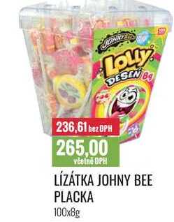 LÍZÁTKA JOHNY BEE PLACKA 100x8g