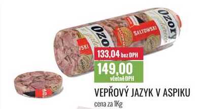 VEPŘOVÝ JAZYK V ASPIKU cena za 1Kg 