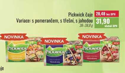 Pickwick čaje Variace: s pomerančem, s třešní, s jahodou 38-38,8g