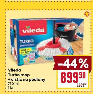 Vileda Turbo mop + čistič na podlahy 750 ml