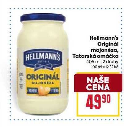Hellmann's Originál majonéza, Tatarská omáčka 405 ml