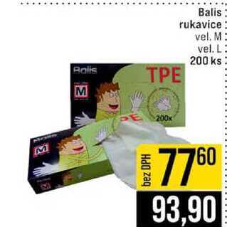 Balis rukavice vel. M vel. L 200 ks 