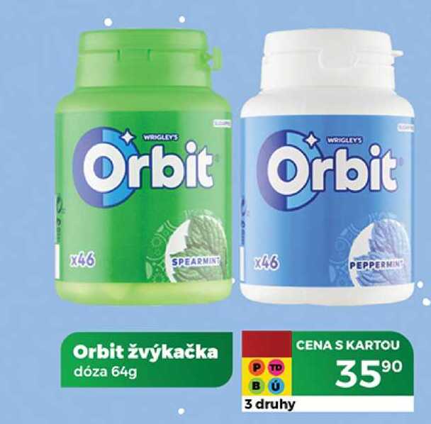 Orbit žvýkačka dóza 64g 