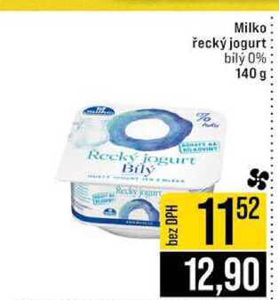 Milko řecký jogurt bilý 0% 140 g 