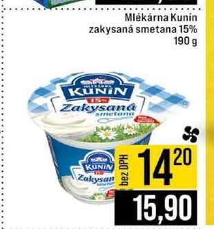 Mlékárna Kunín zakysaná smetana 15% 190 g 