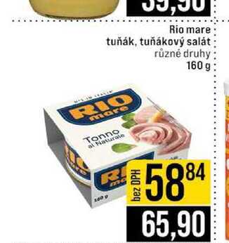Rio mare tuňák, tuňákový salát různé druhy 160 g