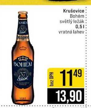 Krušovice Bohém světlý ležák 0,5l