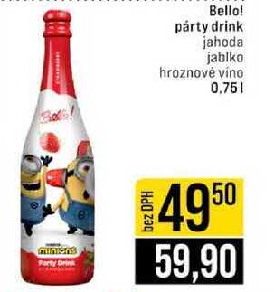 Bello! párty drink jahoda jablko hroznové víno 0.75l