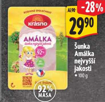 Šunka Amálka nejvyšší jakosti, 100 g 