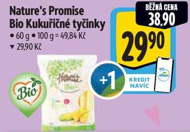 Nature's Promise Bio Kukuřičné tyčinky, 60 g