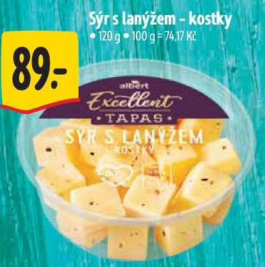 Sýr s lanýžem - kostky, 120 g 