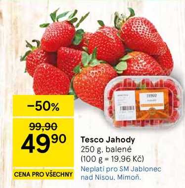 Tesco Jahody, 250 g, balené 