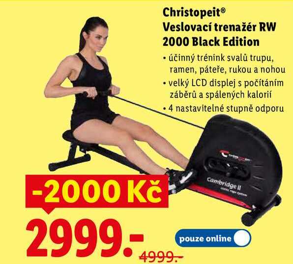 Christopeit Veslovací trenažér RW 2000 Black Edition 