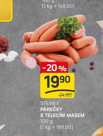 PÁREČKY S TELECÍM MASEM 100 g