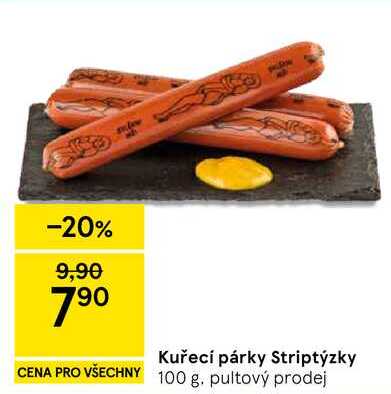 Kuřecí párky Striptýzky, 100 g 