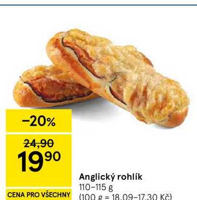 Anglický rohlík, 110-115 g