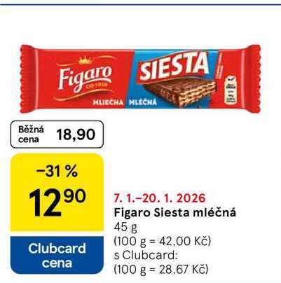 Figaro Siesta mléčná, 45 g 