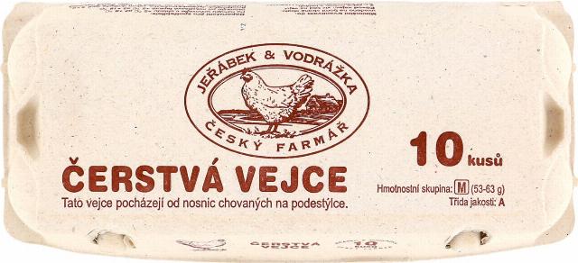 Jeřábek & Vodrážka Čerstvá vejce z podestýlkového chovu, 10ks