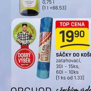 SÁČKY DO KOŠE zatahovací, 301 - 15ks