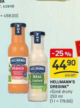 HELLMANN'S DRESINK různé druhy 250 ml 