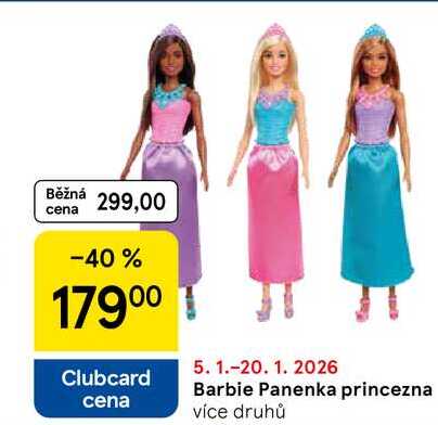 Barbie Panenka princezna více druhů