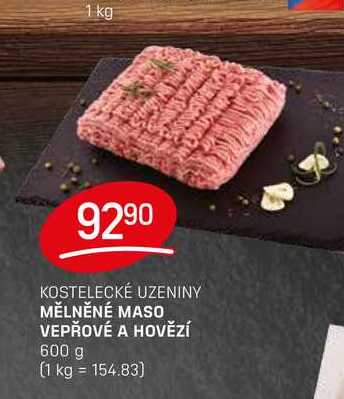 MĚLNĚNÉ MASO VEPŘOVÉ A HOVĚZÍ 600 g 