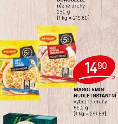 MAGGI 5MIN NUDLE INSTANTNÍ vybrané druhy 59,2 g
