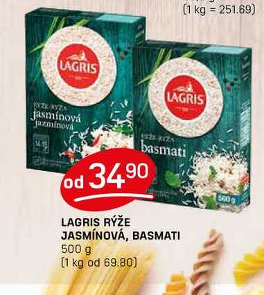 LAGRIS RÝŽE JASMÍNOVÁ, BASMATI 500 g 