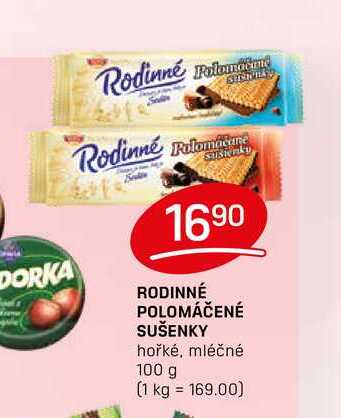 RODINNÉ POLOMÁČENÉ SUŠENKY hořké, mléčné 100 g