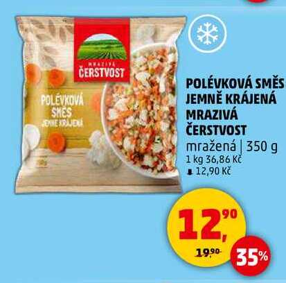 POLÉVKOVÁ SMĚS JEMNĚ KRÁJENÁ MRAZIVÁ ČERSTVOST, 350 g 