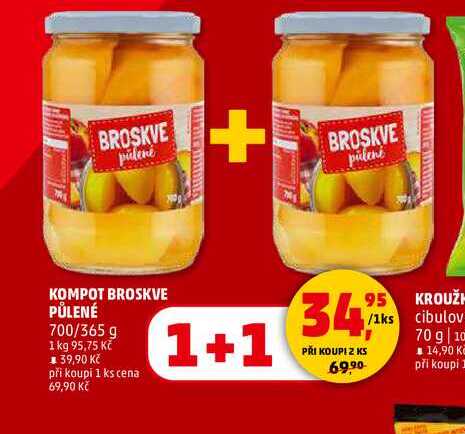 KOMPOT BROSKVE PŮLENÉ, 700 g