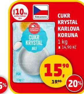 CUKR KRYSTAL KARLOVA KARLOVA, 1 kg  v akci