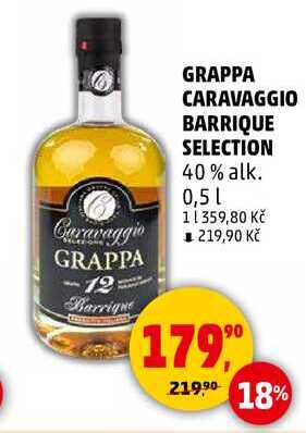GRAPPA CARAVAGGIO BARRIQUE SELECTION, 0,5 l