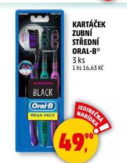 KARTÁČEK ZUBNÍ STŘEDNÍ ORAL-B, 3 ks 