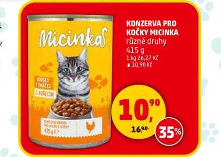 KONZERVA PRO KOČKY MICINKA, 415 g