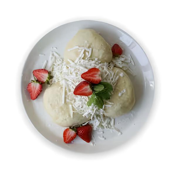 Hotovky by Košík Kynuté jahodové knedlíky s tvarohem a cukrem